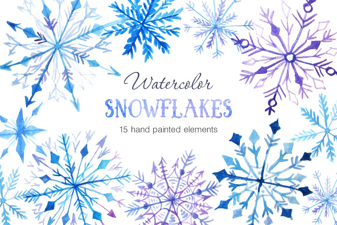 Watercolor Snowflakes Set Vol.2 example image 1
