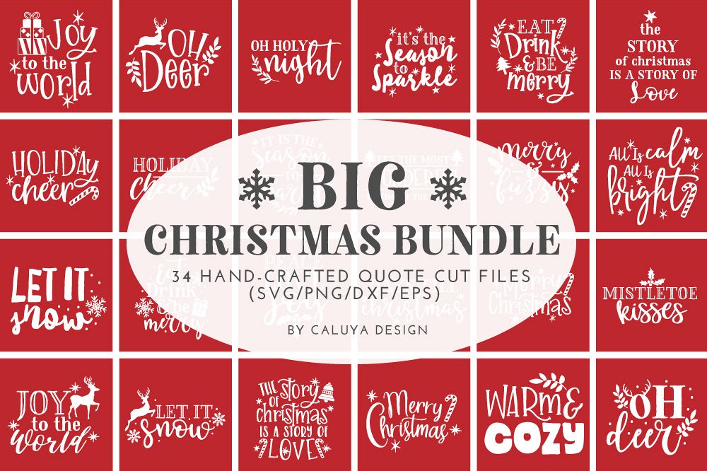Happy Christmas SVG Cut File Bundle example image 1
