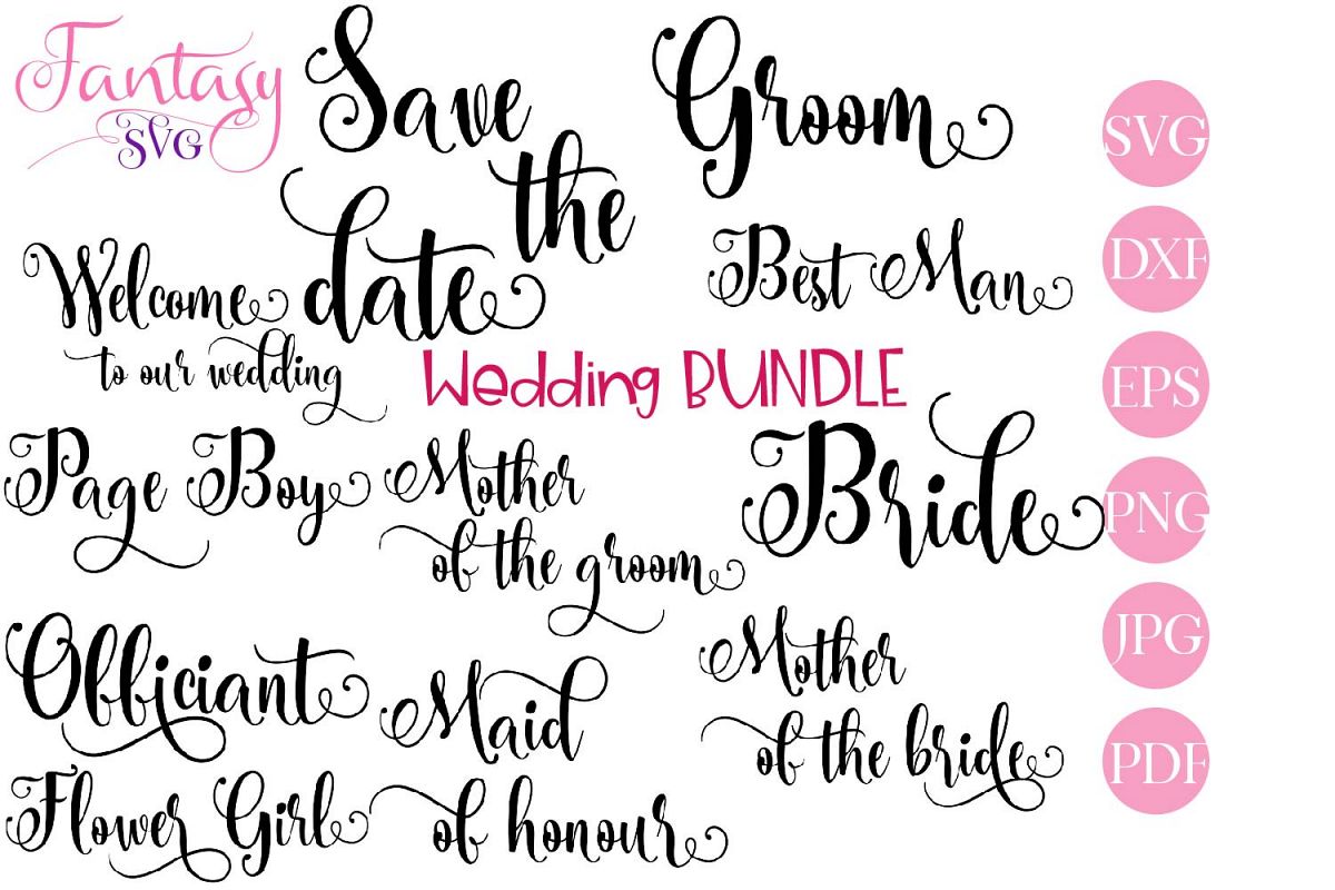 Wedding BUNDLE - svg cut files example image 1