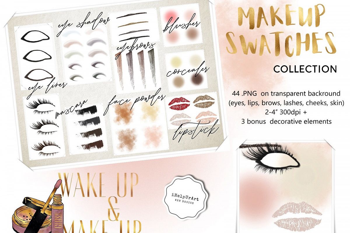 Makeup swatches collection clipart example image 1