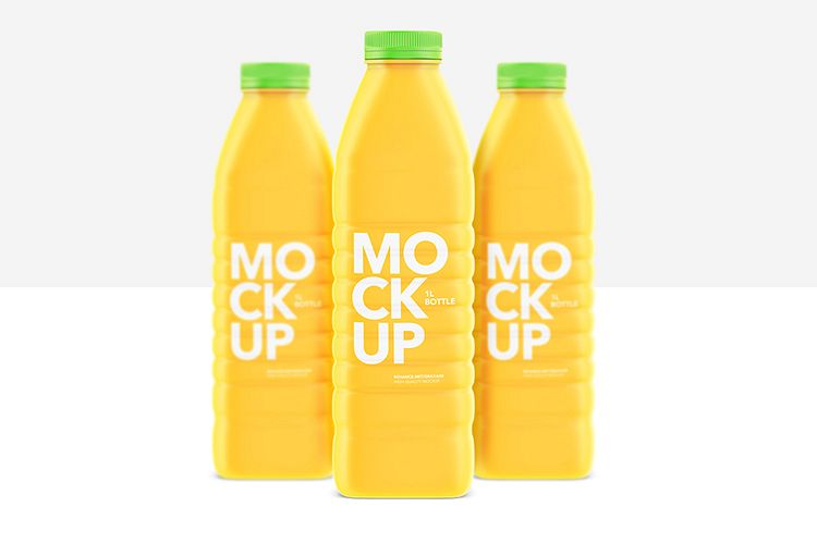 Matte Bottle Mockup - Milk or Juice example image 1