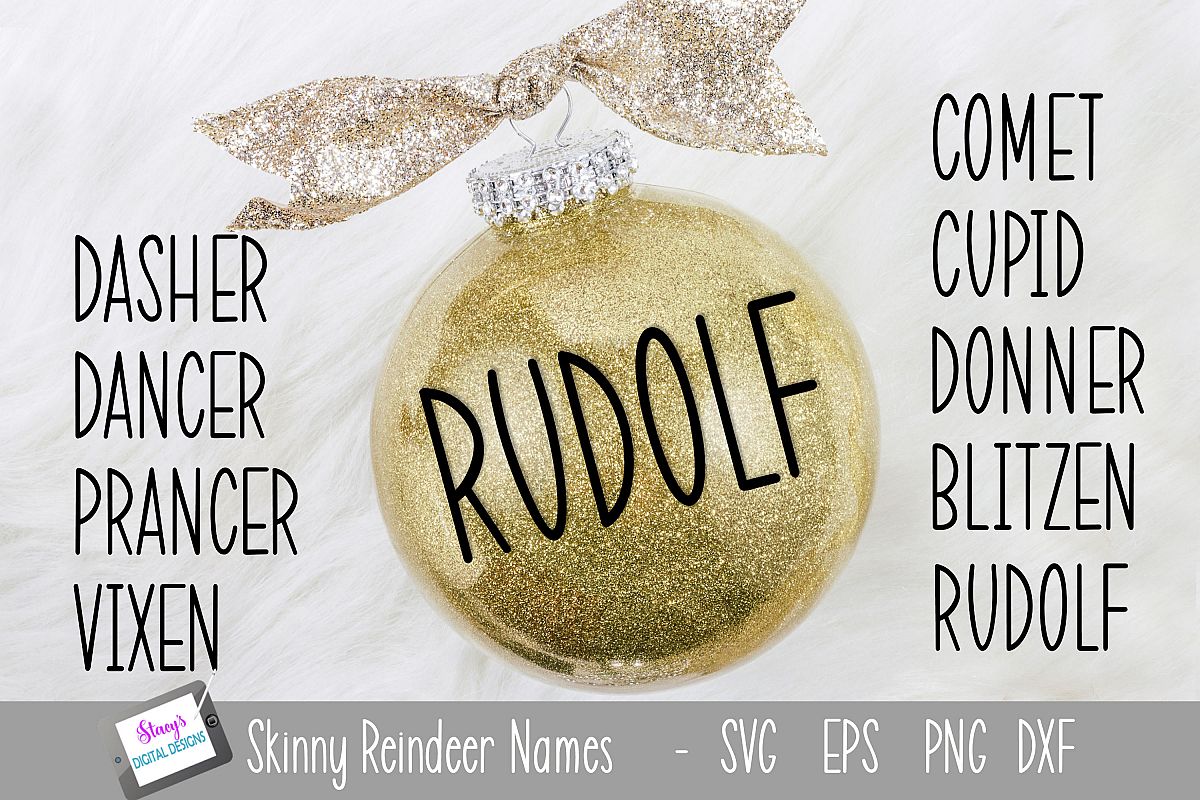 Skinny Reindeer Names SVG - 9 Reindeer Names example image 1