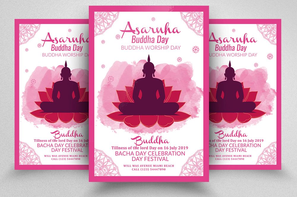 Asarnha Bucha Flyer Template example image 1