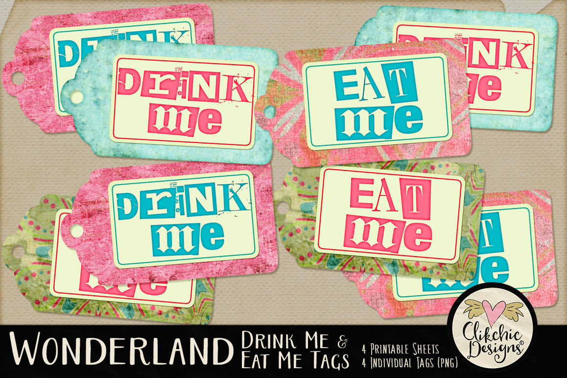 Wonderland Eat Me Drink Me Printable Tags example image 1