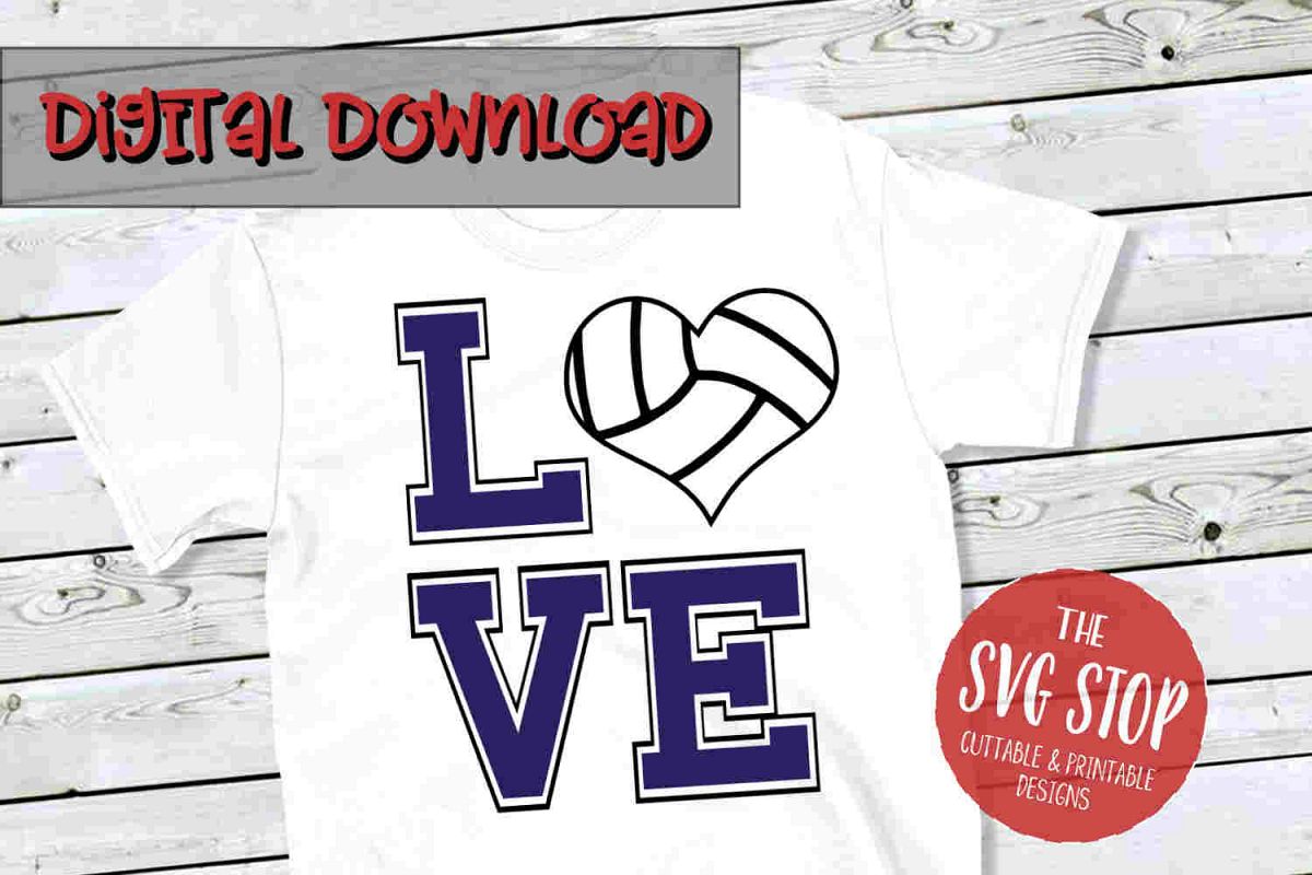 Love Volleyball SVG PNG DXF example image 1