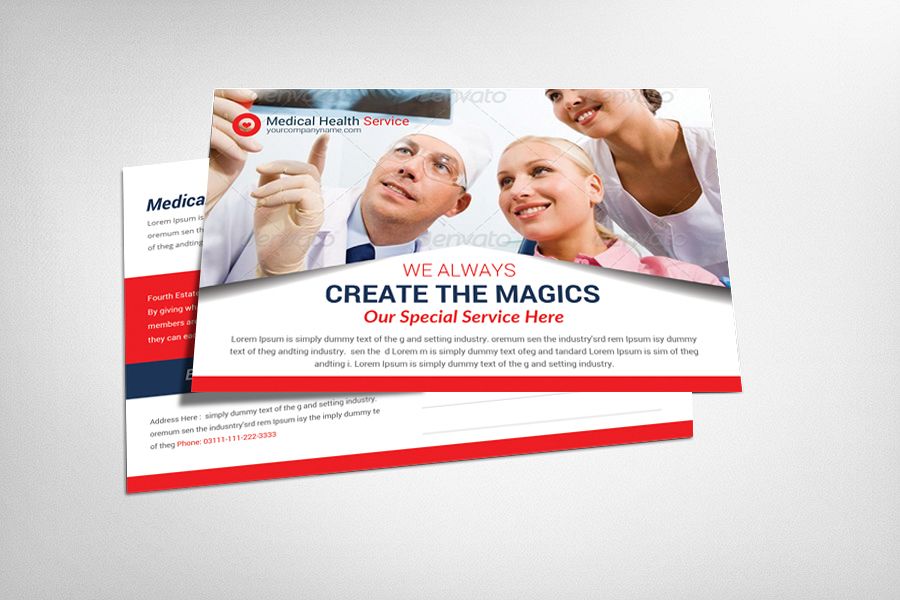 Medical Health Service Postcard Template example image 1