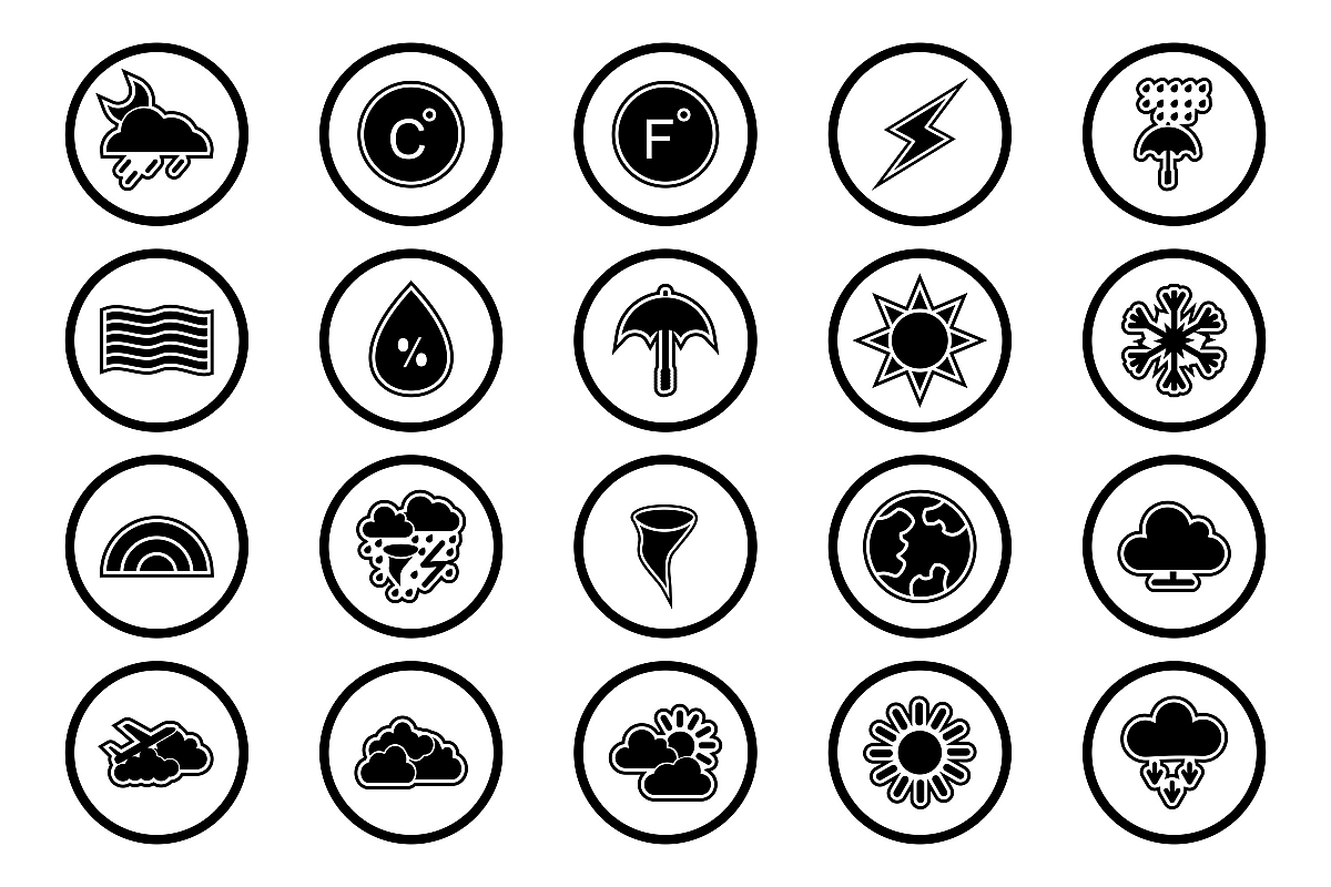 Set Of Weather And Season Icons example image 1