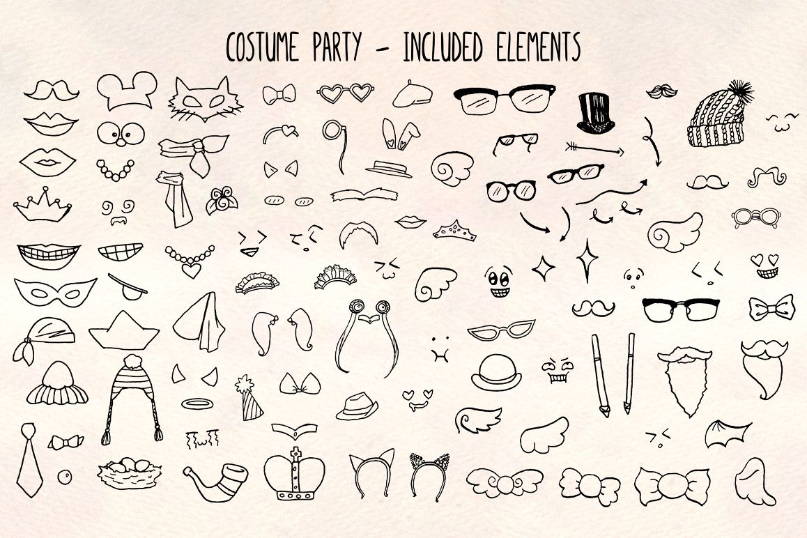 Costumes -103 Fun Dress Up Outfits Vector Bundle example image 1