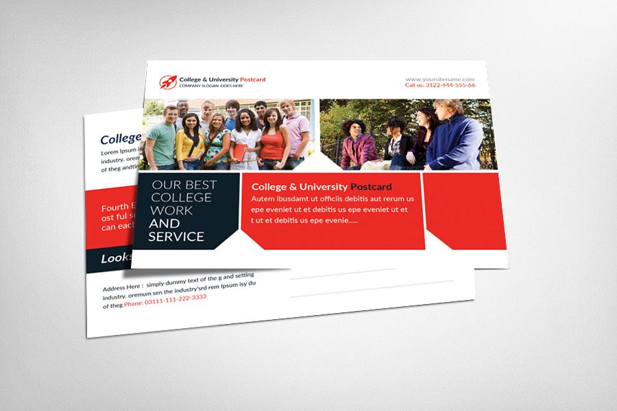 College & University Postcard Template example image 1