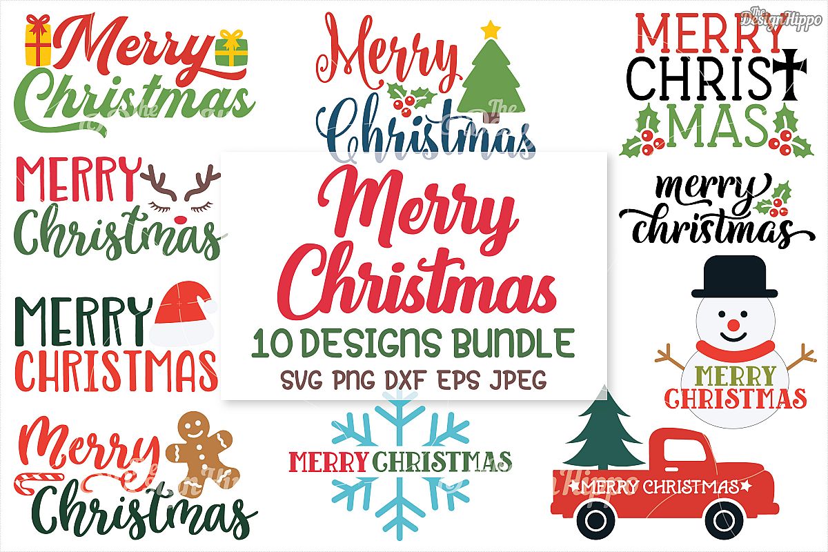 Merry Christmas SVG Bundle, Christmas SVG, PNG, DXF Cut File