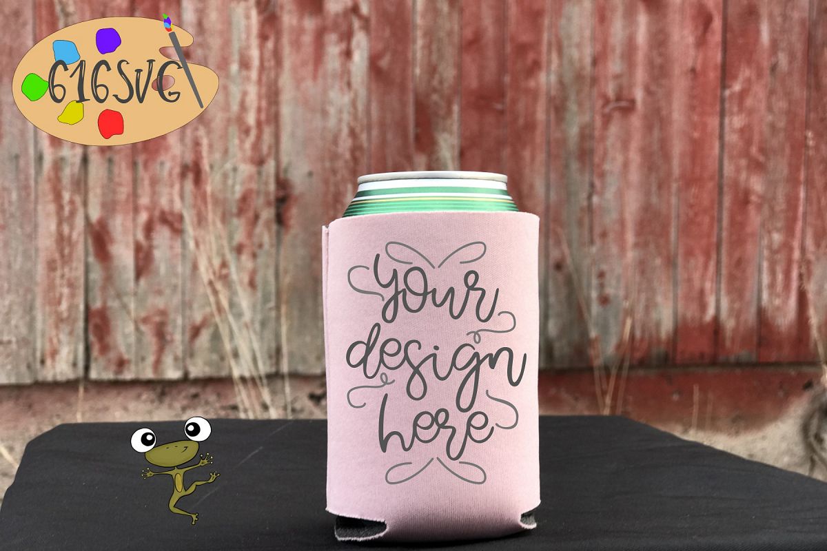 Dusty Rose Can Cooler Mockup example image 1