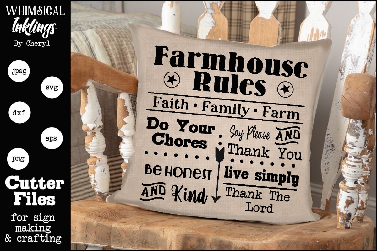 Farmhouse Rules 2 SVG example image 1