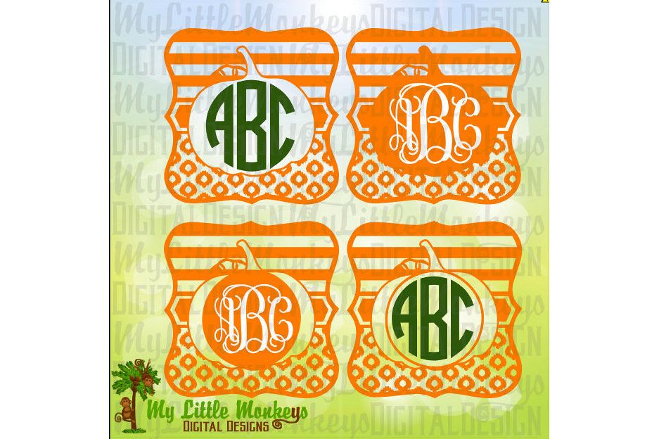 Square Label Pumpkin Monogram Base example image 1