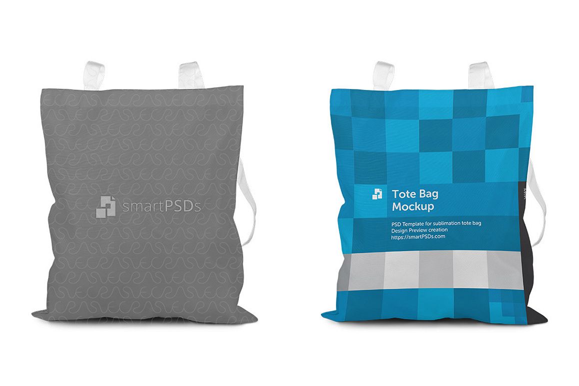 Download Tote Bag with Shine Mesh Sublimation Design Mockup - 3 ...