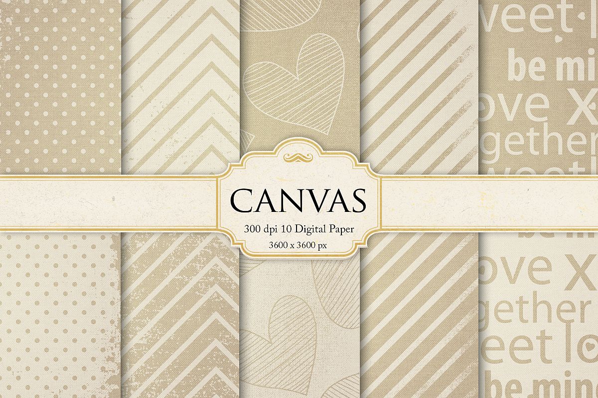 Wedding Canvas Digital Paper example image 1
