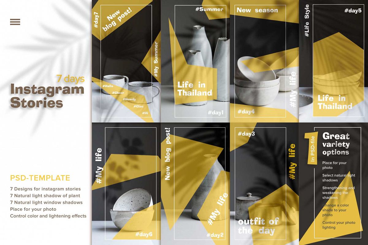 7 days Instagram stories Template scene creator example image 1