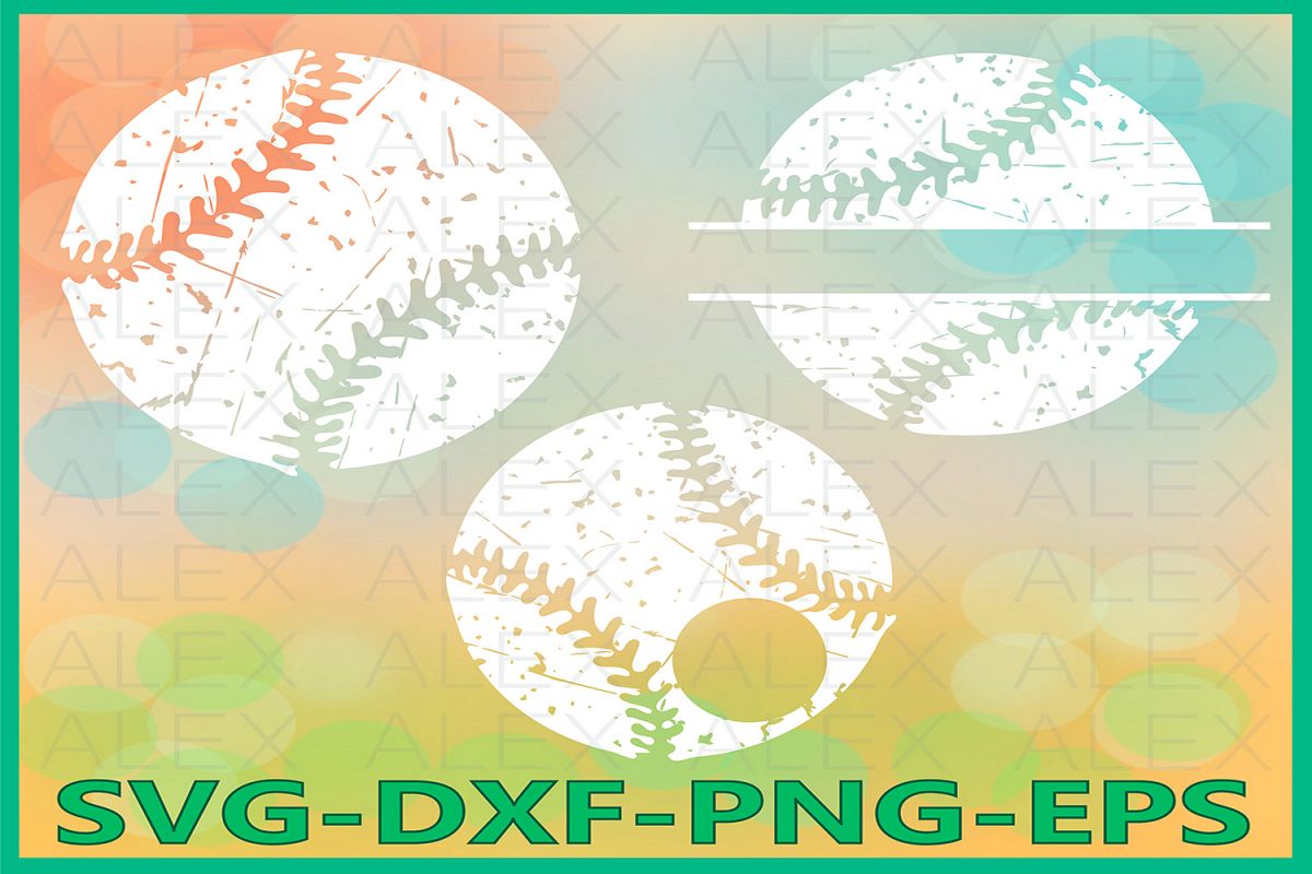 Baseball Grunge Svg, Distressed Baseball Svg Files example image 1