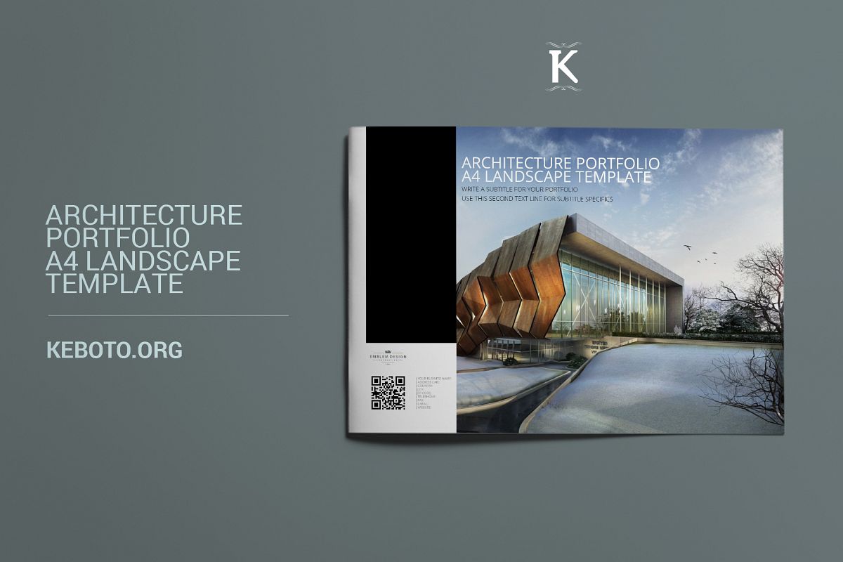 Architecture Portfolio A4 Landscape Template example image 1