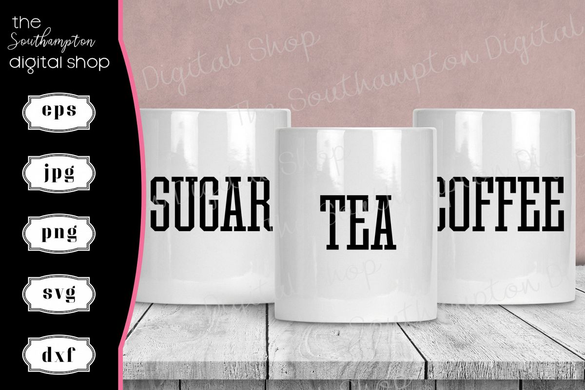 Tea Coffee Sugar Hot Chocolate Creamer Labels V3 example image 1