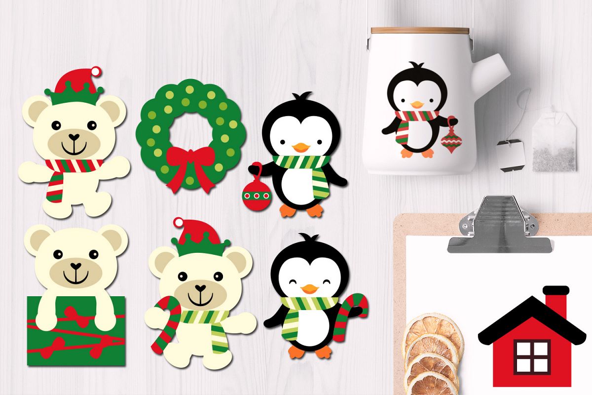Christmas Polar Bears and Penguins example image 1