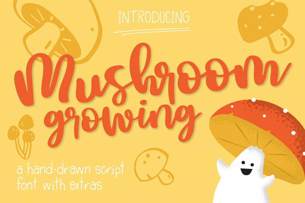 Mushroom Growing Script Font example image 1