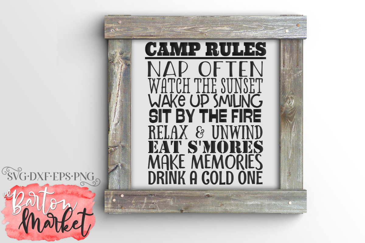 Camp Rules SVG DXF EPS PNG example image 1