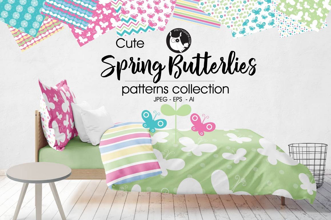 SPRING-BUTTERFLIES, digital papers example image 1