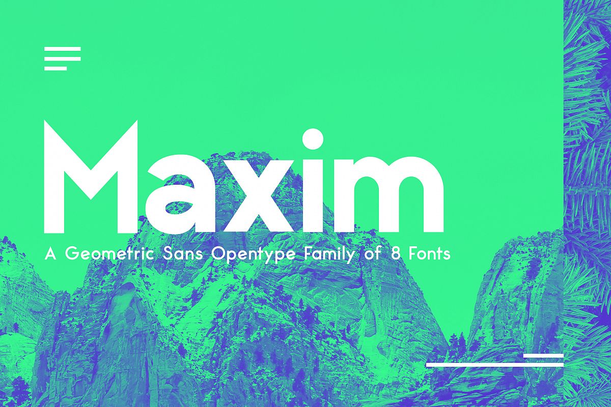 Maximus Sans - A Geometric Sans family of 8 Fonts example image 1