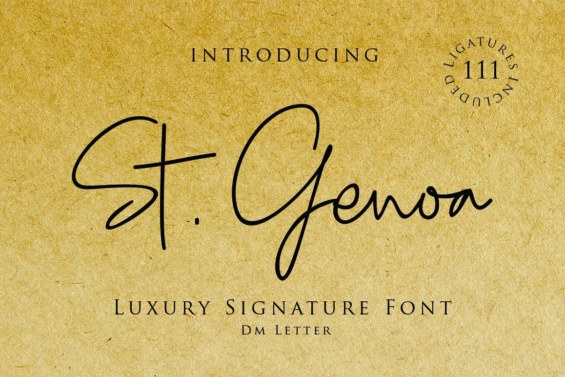St. Genoa - Luxury Signature Font example image 1