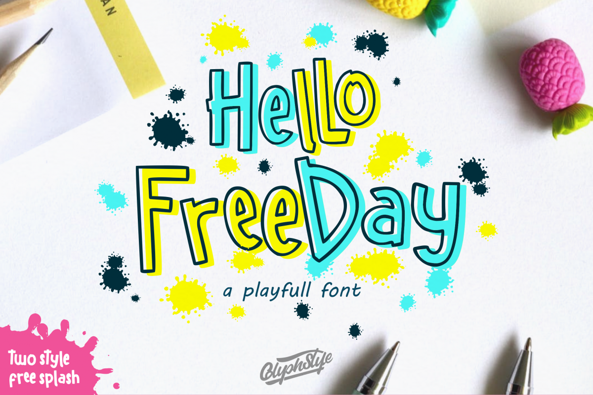 Hello freeday 2 Style font - free Easter Splash example image 1