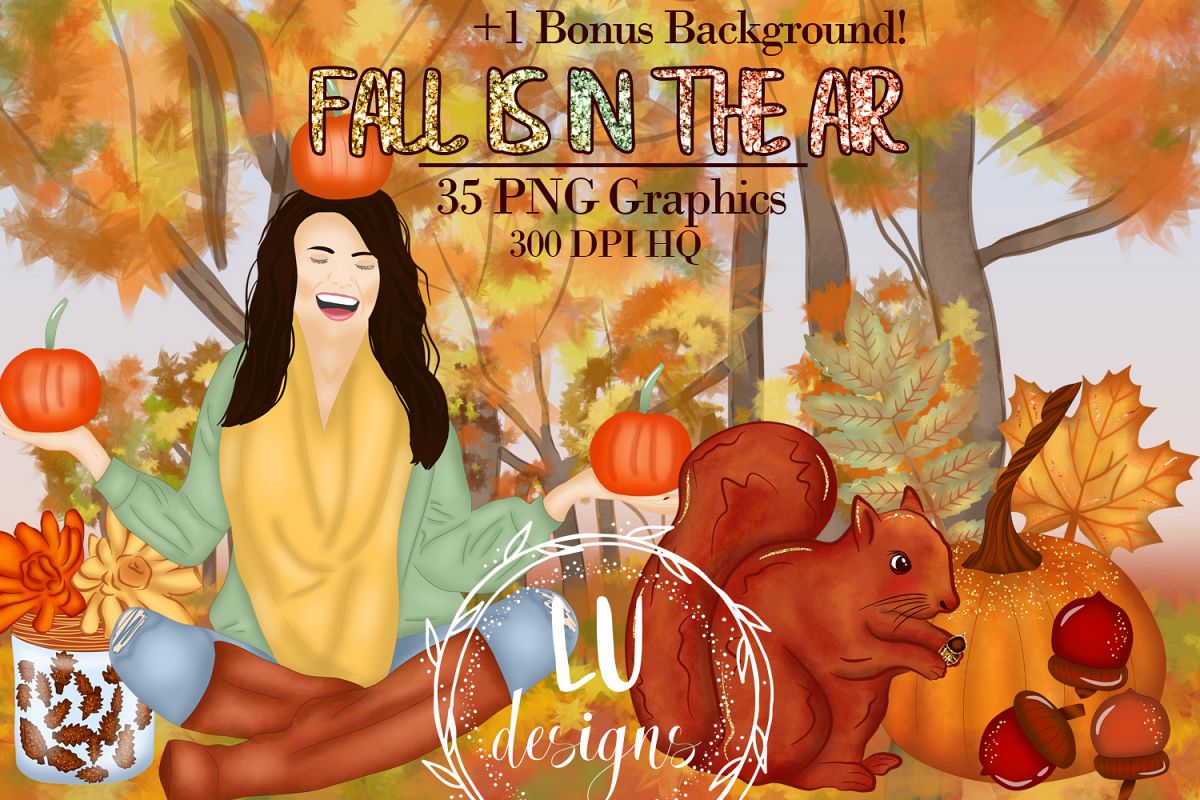 Fall Clipart, Autumn Graphics, Harvest Pumpkins Clipart example image 1