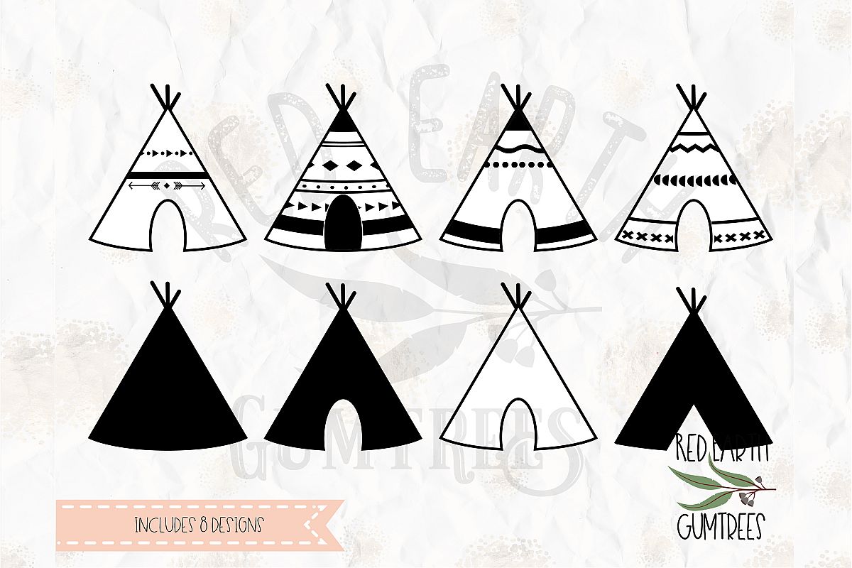 Teepee bundle, boho teepee in SVG,DXF,PNG,EPS,PDF (141904) | Cut Files ...