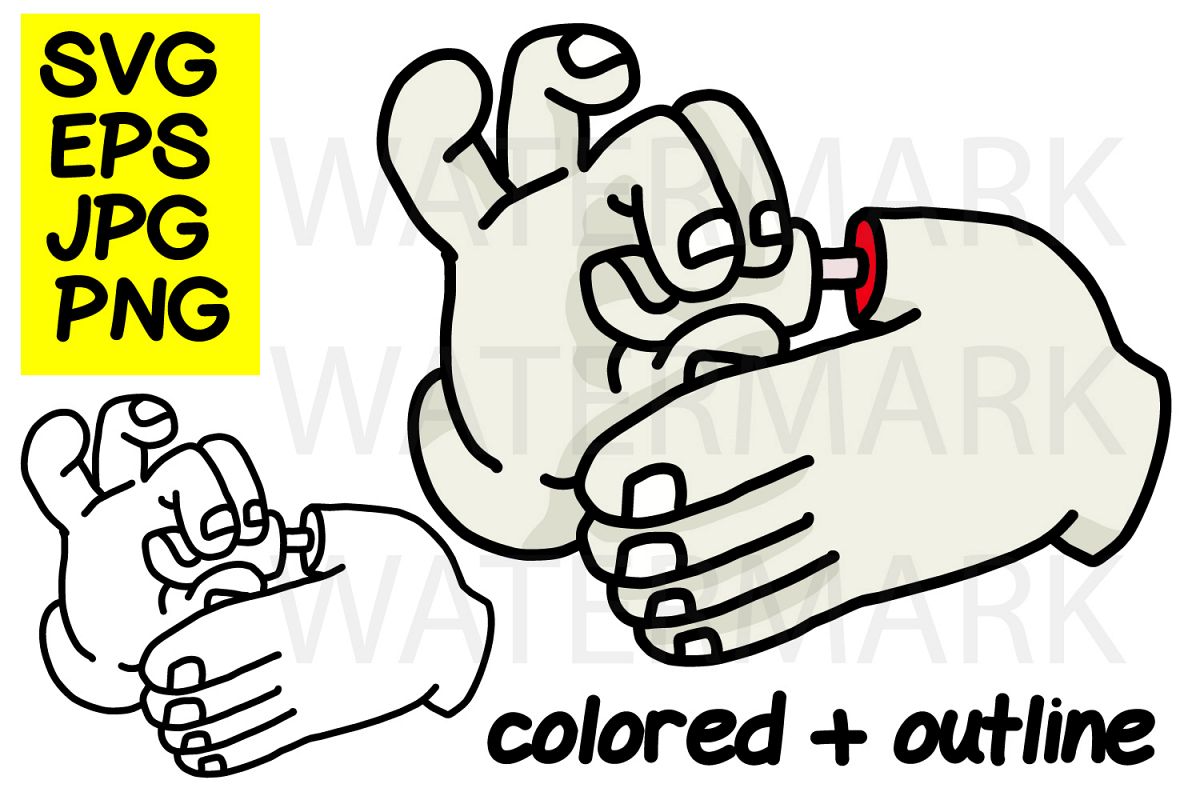 Finger Breaking Trick - color and outline- SVG-EPS-JPG-PNG example image 1