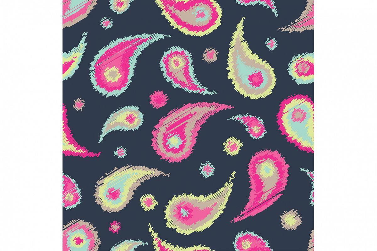 Ethnic boho seamless pattern with Paisley. Repeating background. Cloth design, wallpaper. example image 1