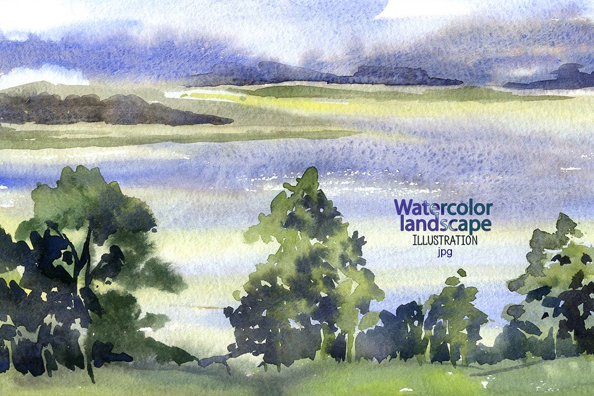 Watercolor landscape example image 1