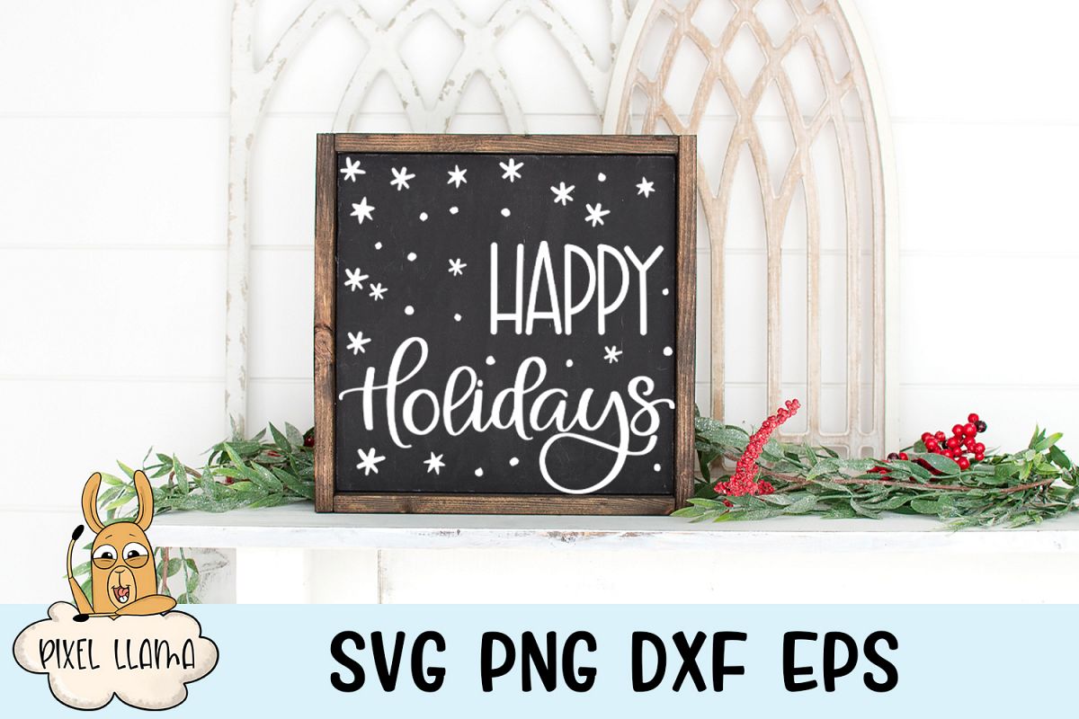 Happy Holidays Christmas Sign SVG example image 1
