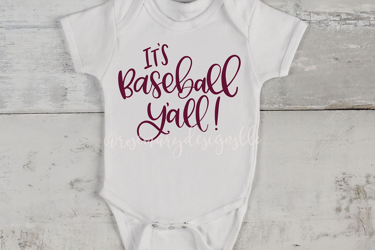 It's Baseball Y'all - Hand Lettered SVG example image 1