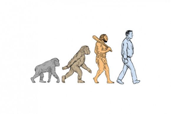 Human Evolution Walking Drawing example image 1