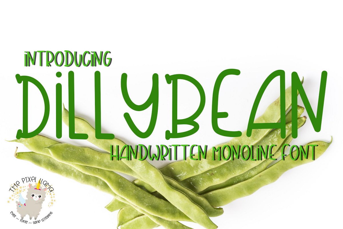 DillyBean A Handwritten Monoline Font example image 1