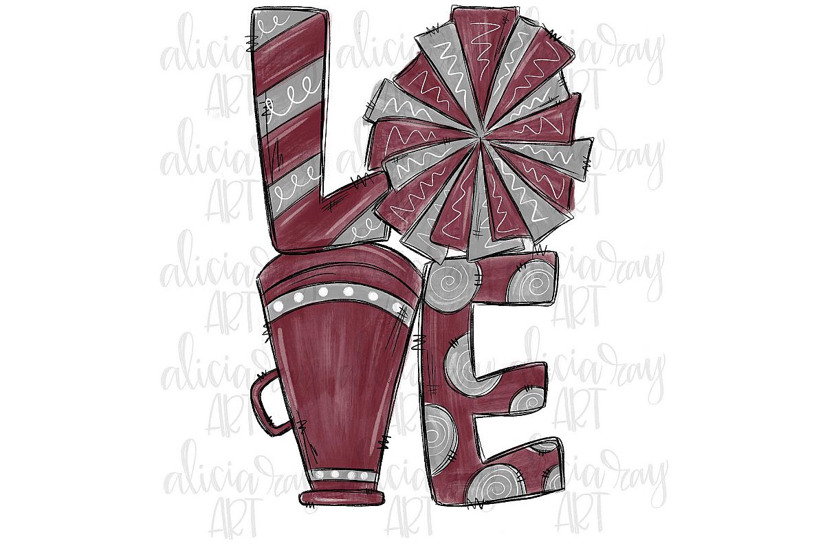 Cheer Love Maroon and Gray example image 1