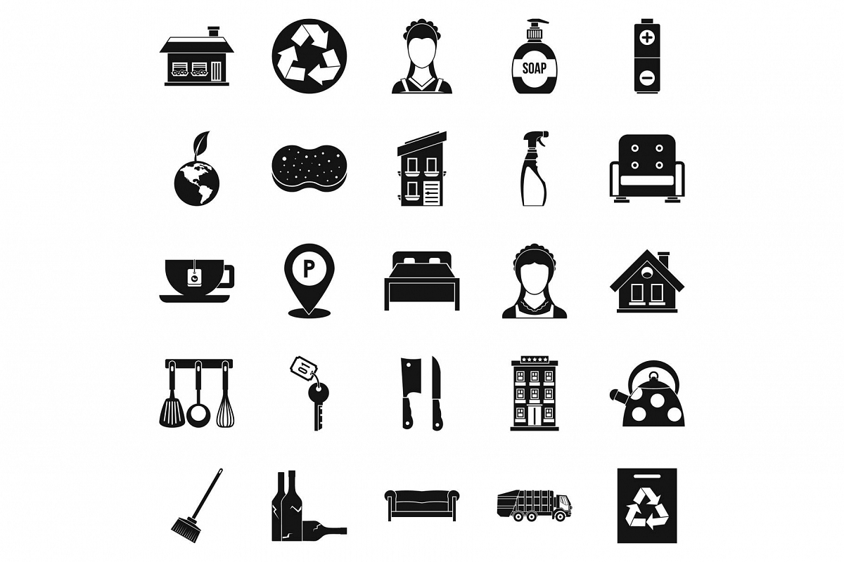 Purification icons set, simple style example image 1