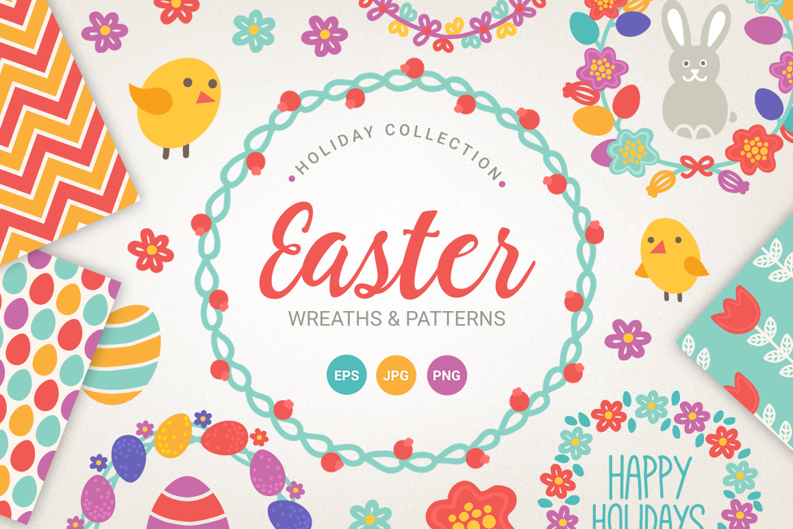 Easter Wreaths and Patterns example image 1