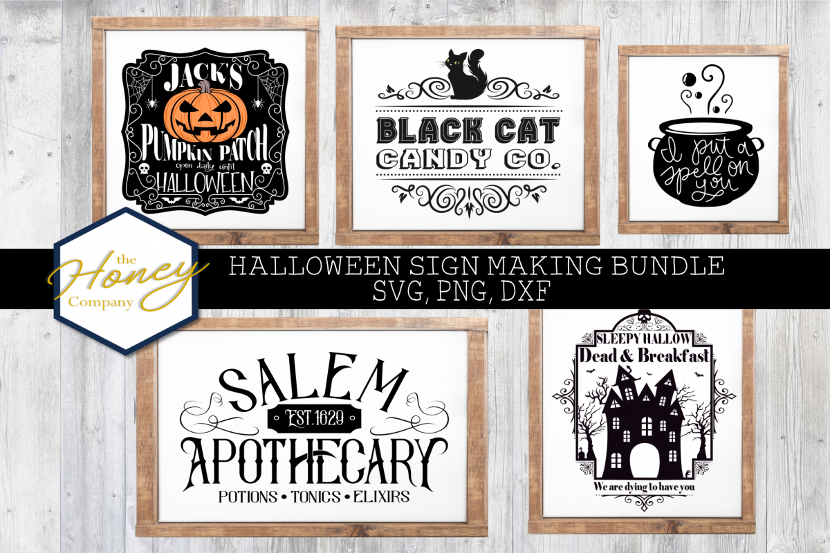 Download Halloween Sign Bundle SVG PNG DXF Painted Laser Cut Files