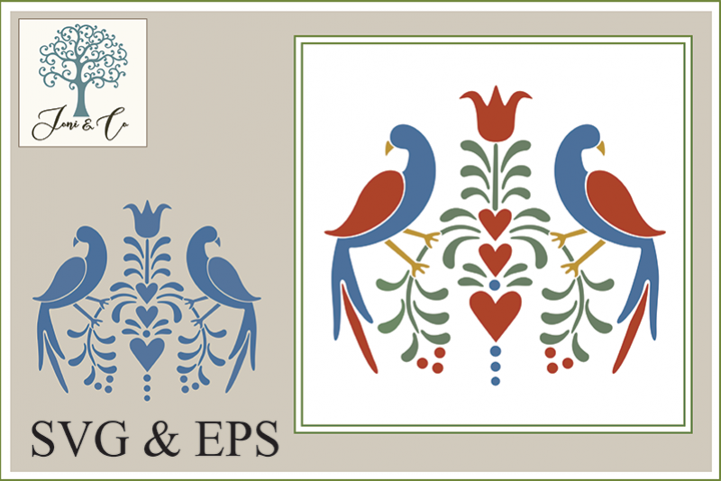 Folk Art Birds 3 example image 1