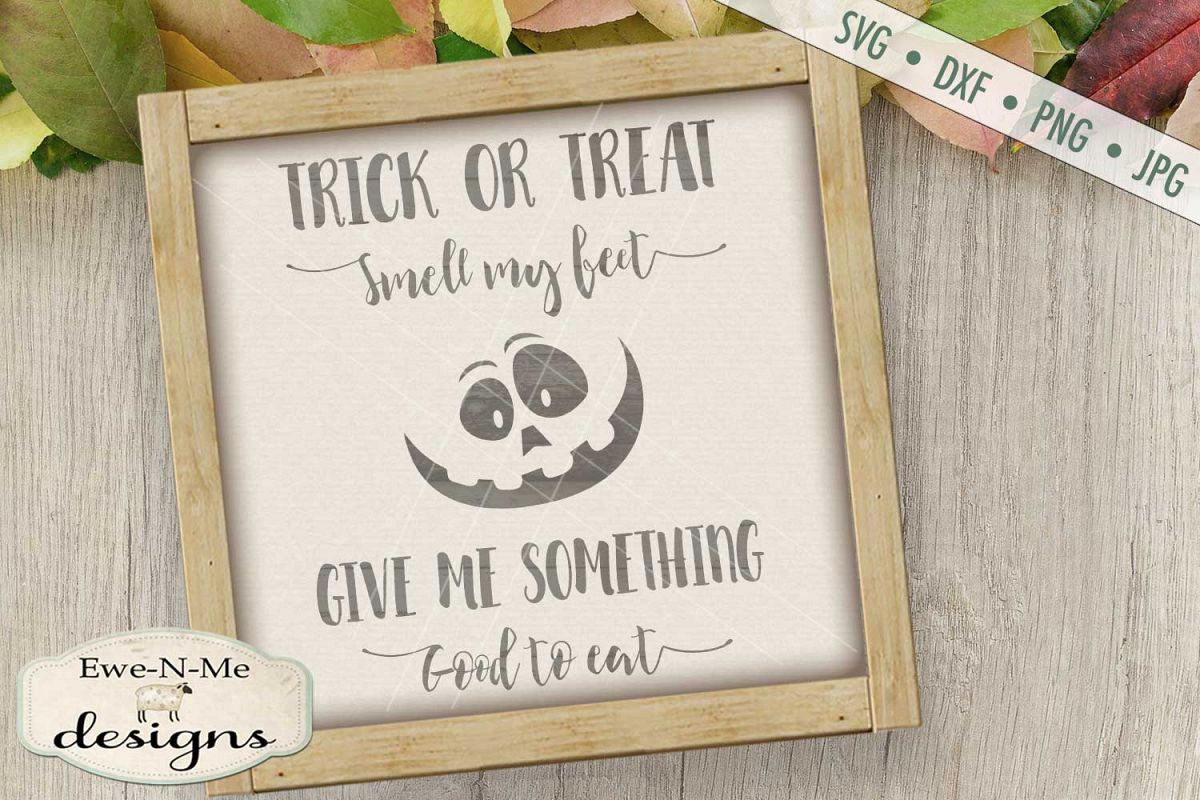 Trick or Treat Pumpkin Face SVG DXF Files example image 1