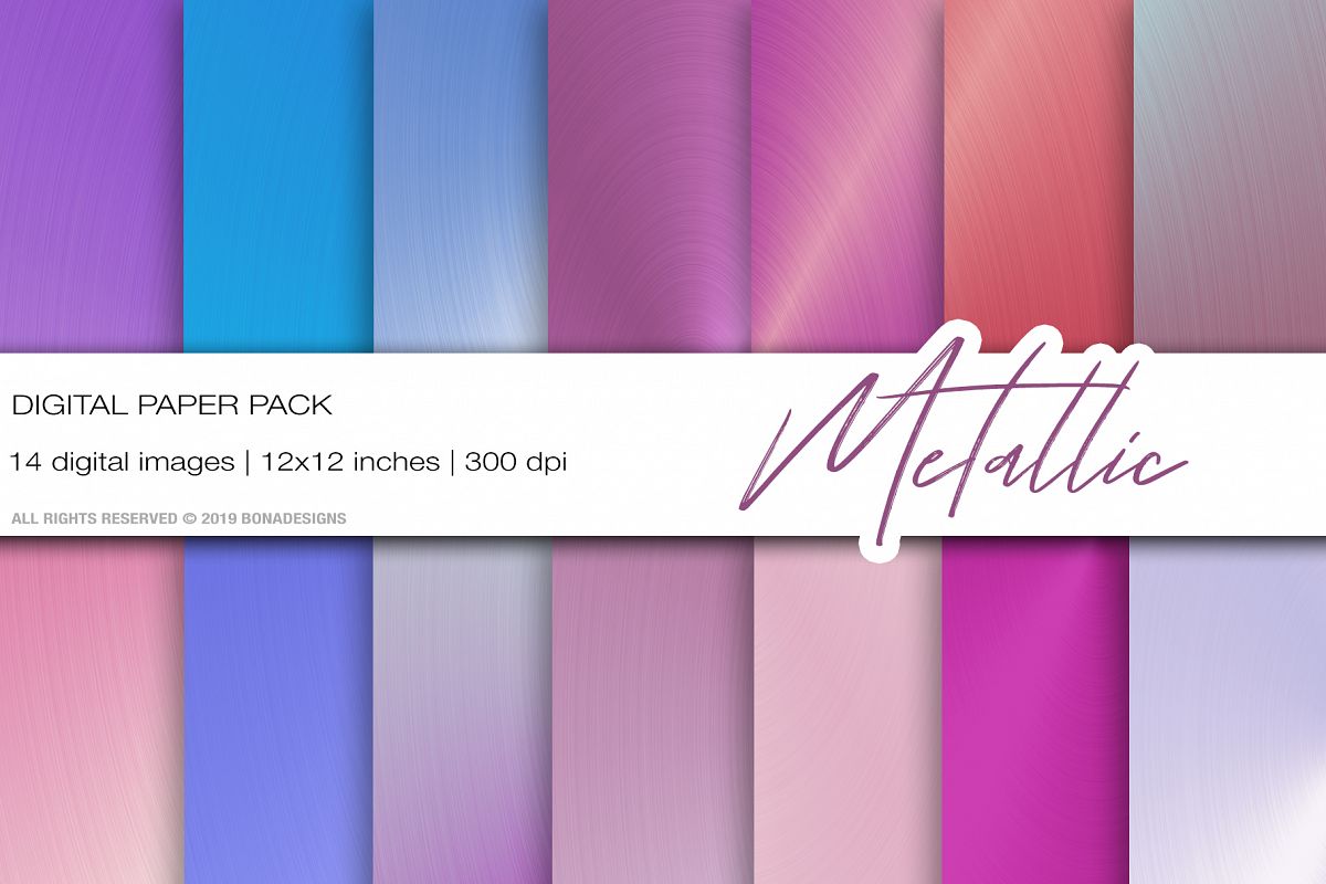 Metallic Digital Papers, Rose Gold background. example image 1