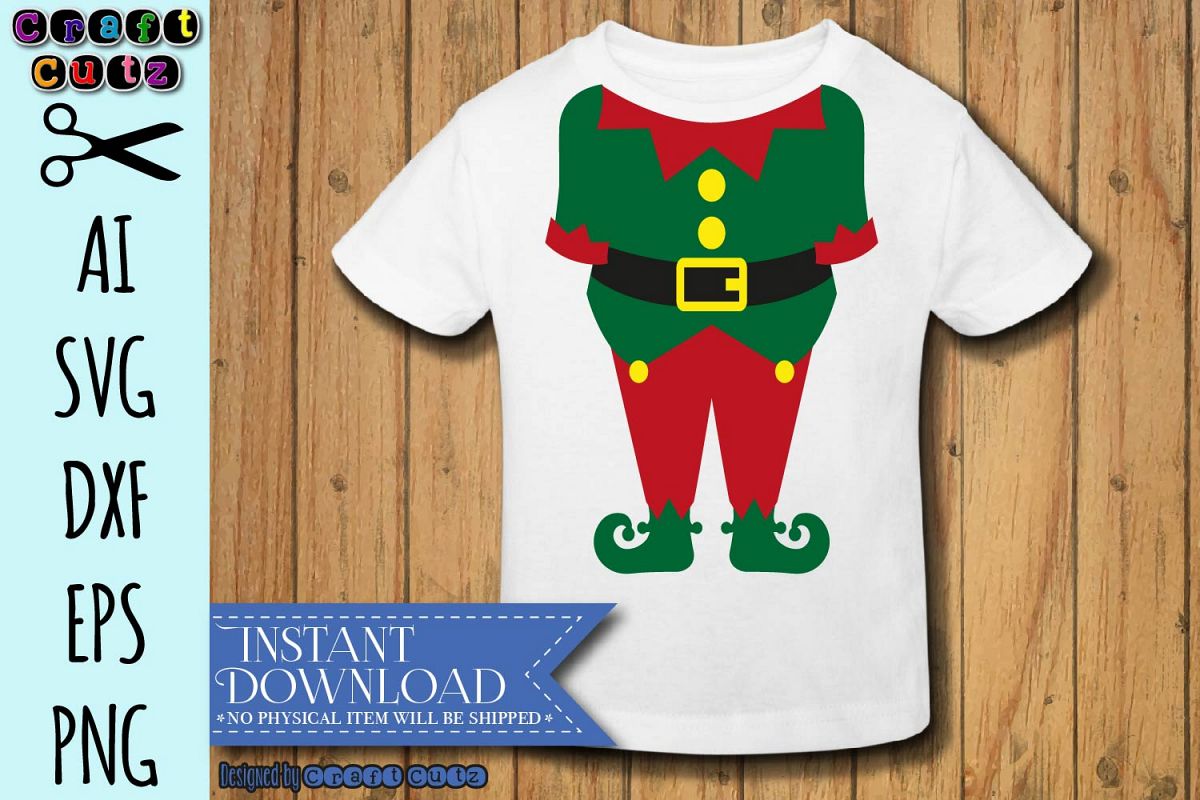 Download Elf Suit svg, Elf Costume svg, Funny Christmas Cut File (181491) | SVGs | Design Bundles