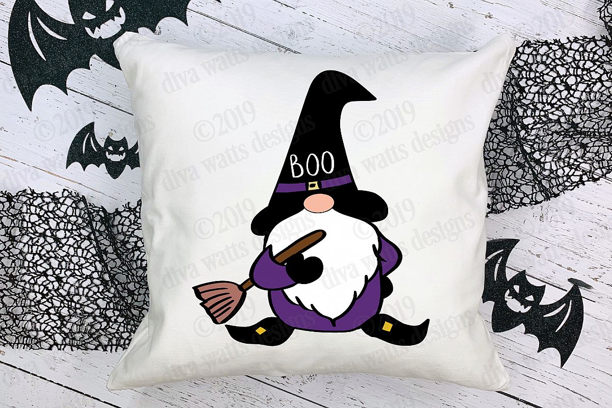Witch Farmhouse Gnome Cutting File for Halloween example image 1