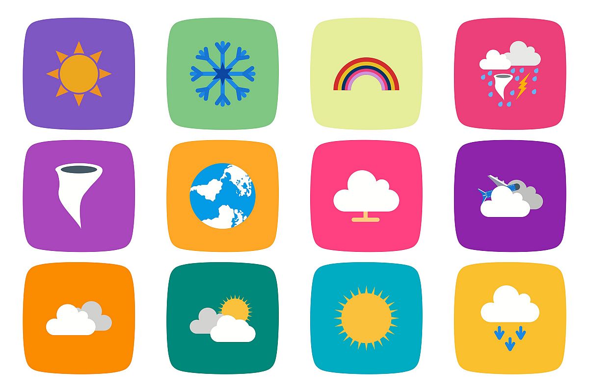 Set Of Weather And Season Icons example image 1