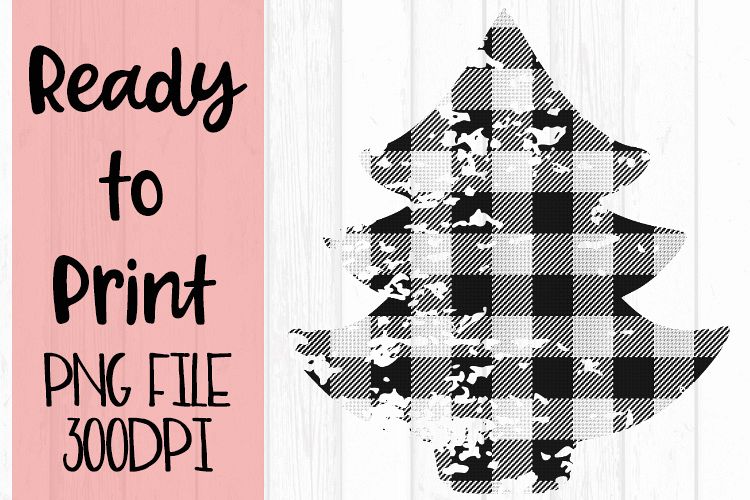 White Buffalo Plaid Tree Ready to Print example image 1
